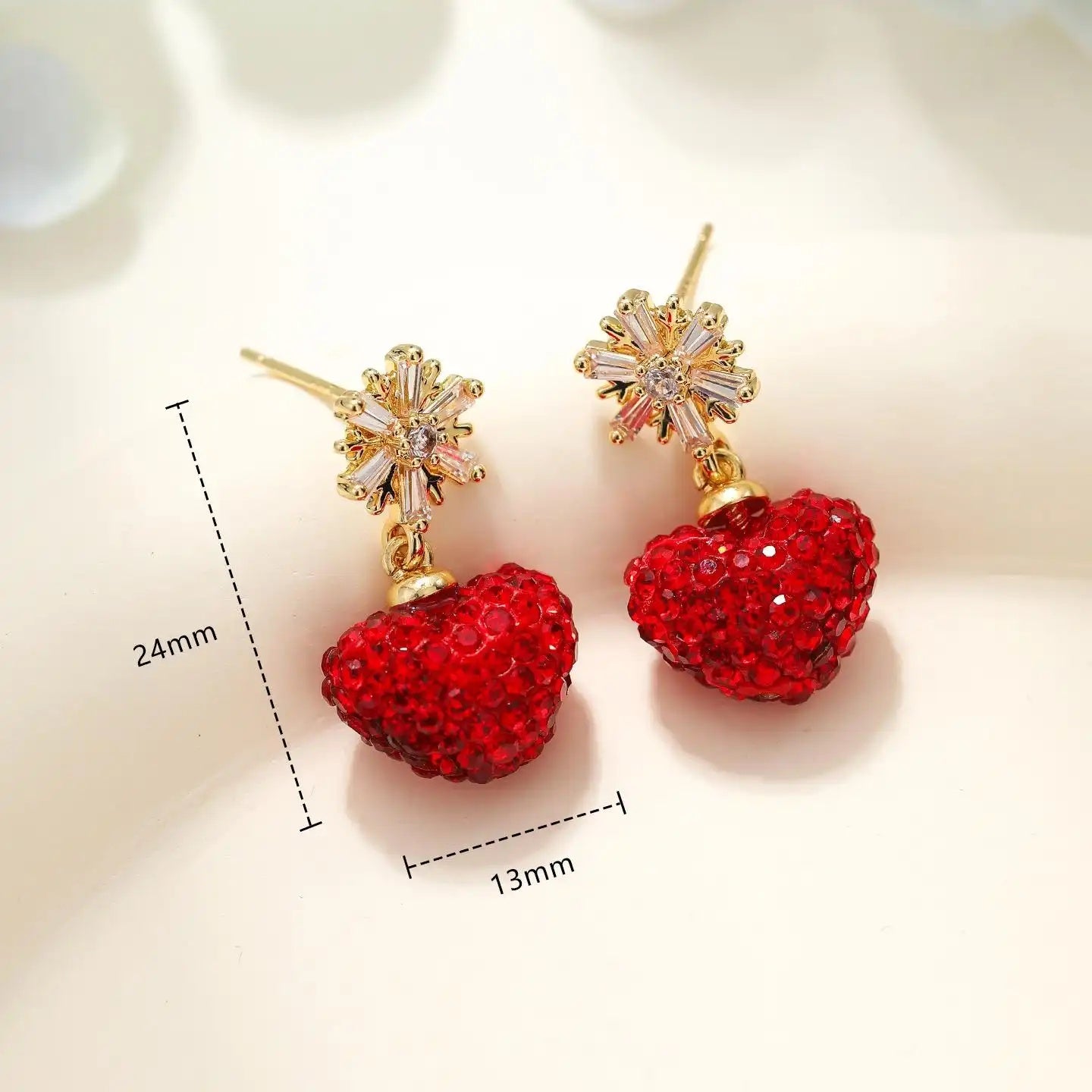 Starburst Heart Stud Earrings