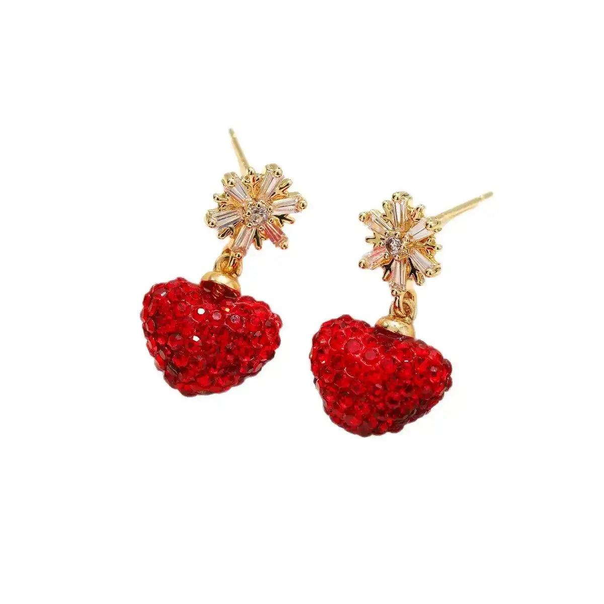 Starburst Heart Stud Earrings