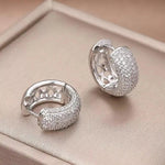 Starry Sky Hollow Out Clip-On Hoop Earrings