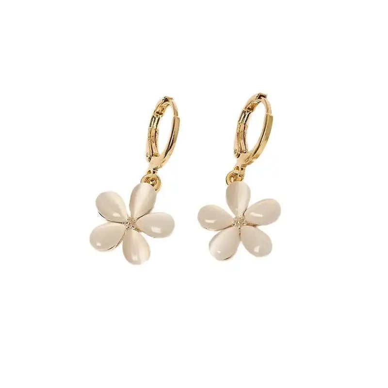 Summer Cat Eye Flower Earrings