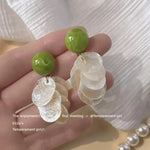 Summer Forest Natural Shell Handmade Earrings