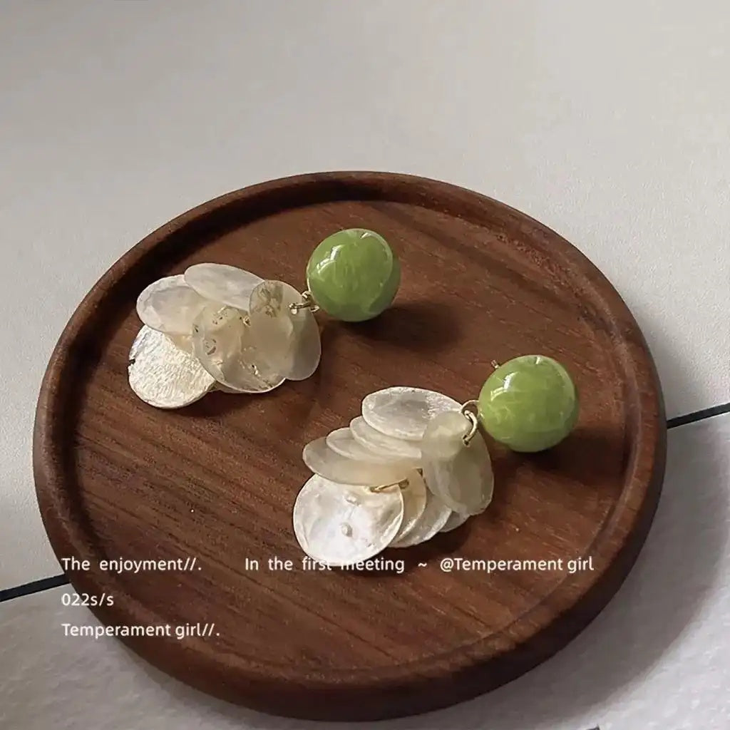 Summer Forest Natural Shell Handmade Earrings