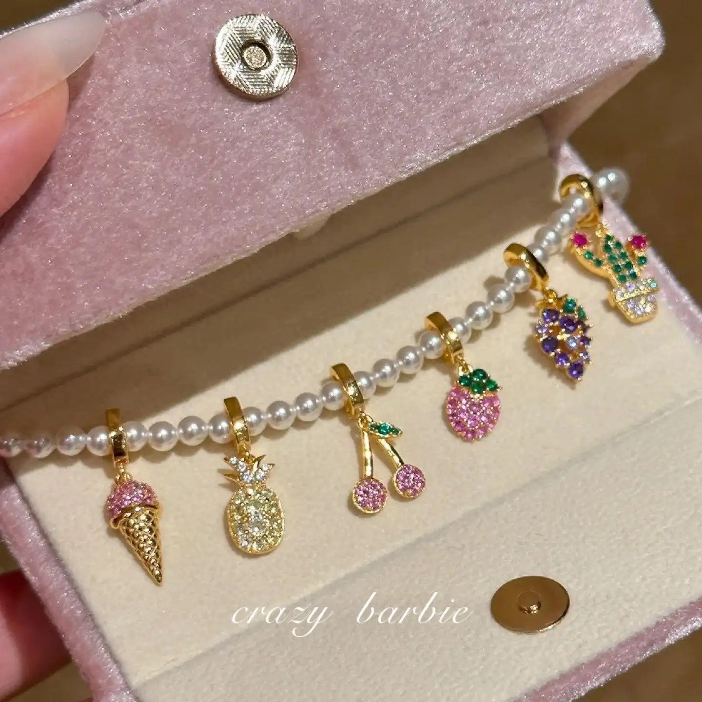 Summer Fruit Fiesta Colorful Fruit Pendant Necklace