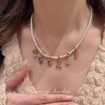 Summer Fruit Fiesta Colorful Fruit Pendant Necklace