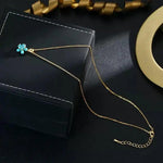 Summer Hot Blue Ice Flower Pendant Necklace