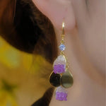 Summer Purple Crystal Petal Ear Cuffs