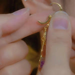Summer Purple Crystal Petal Ear Cuffs