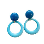 Summer Vacation Blue Big Circle Pendant Necklace