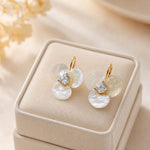 Summer White Three-Petal Flower Stud Earrings