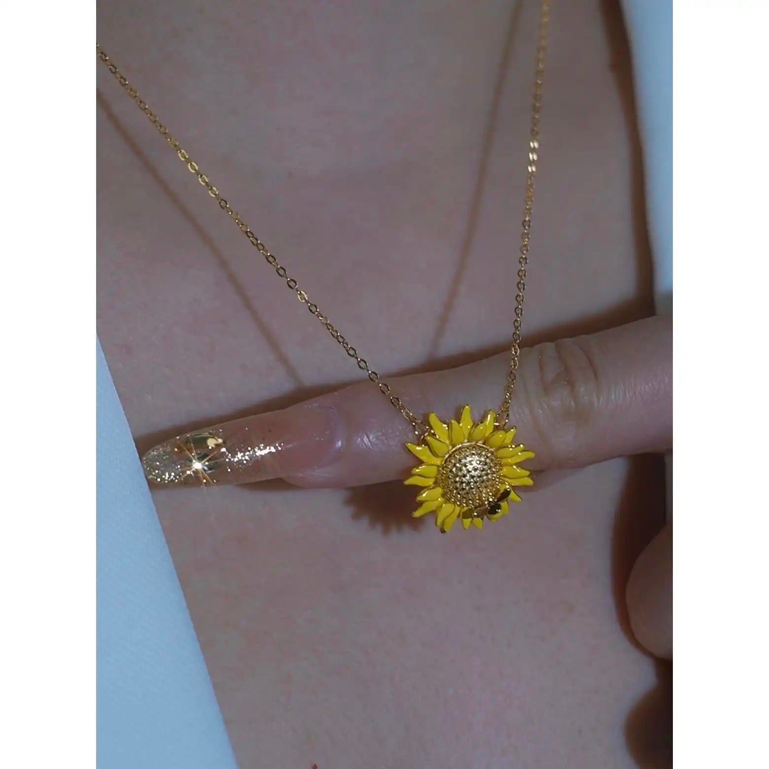 Sunflower Bee Summer Sunflower Necklace