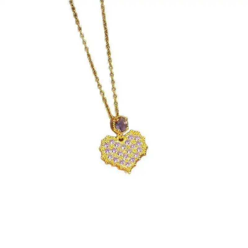 Sunflower Crystal Flower Pendant Necklace