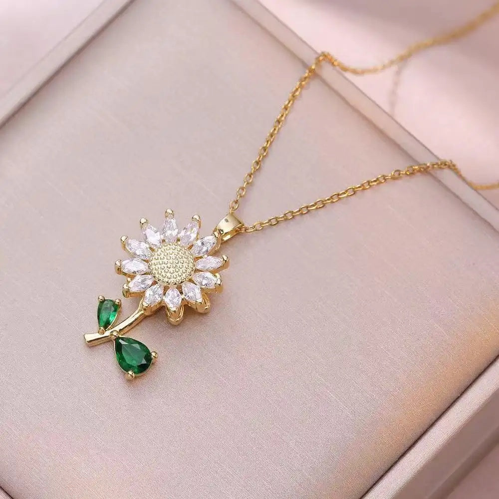 Sunflower Ins Crystal Minimalist Japanese Jewelry Set