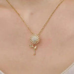 Sunflower Leaf Pendant Necklace