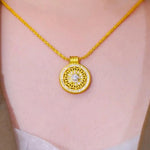 Sunflower Medallion Pendant Necklace