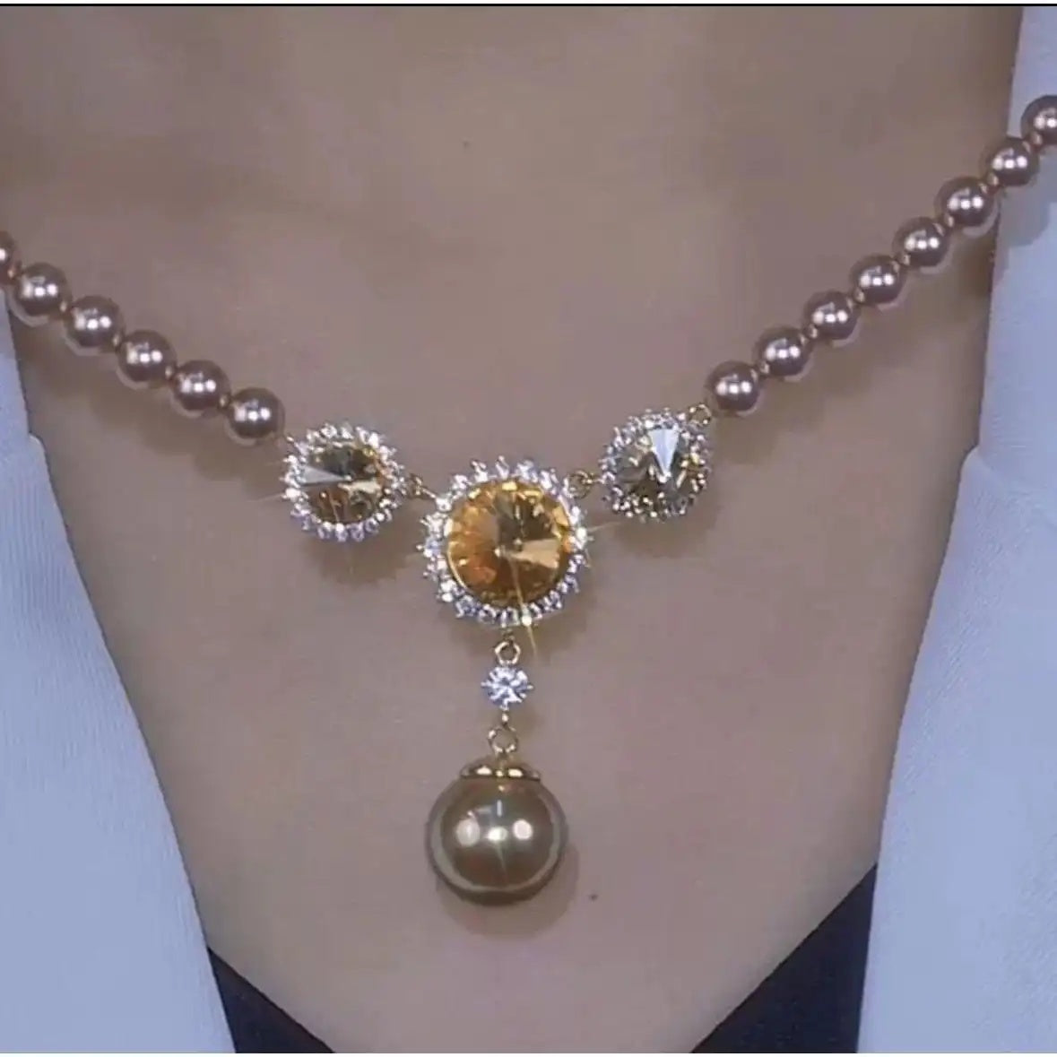 Sunflower Pearl Necklace