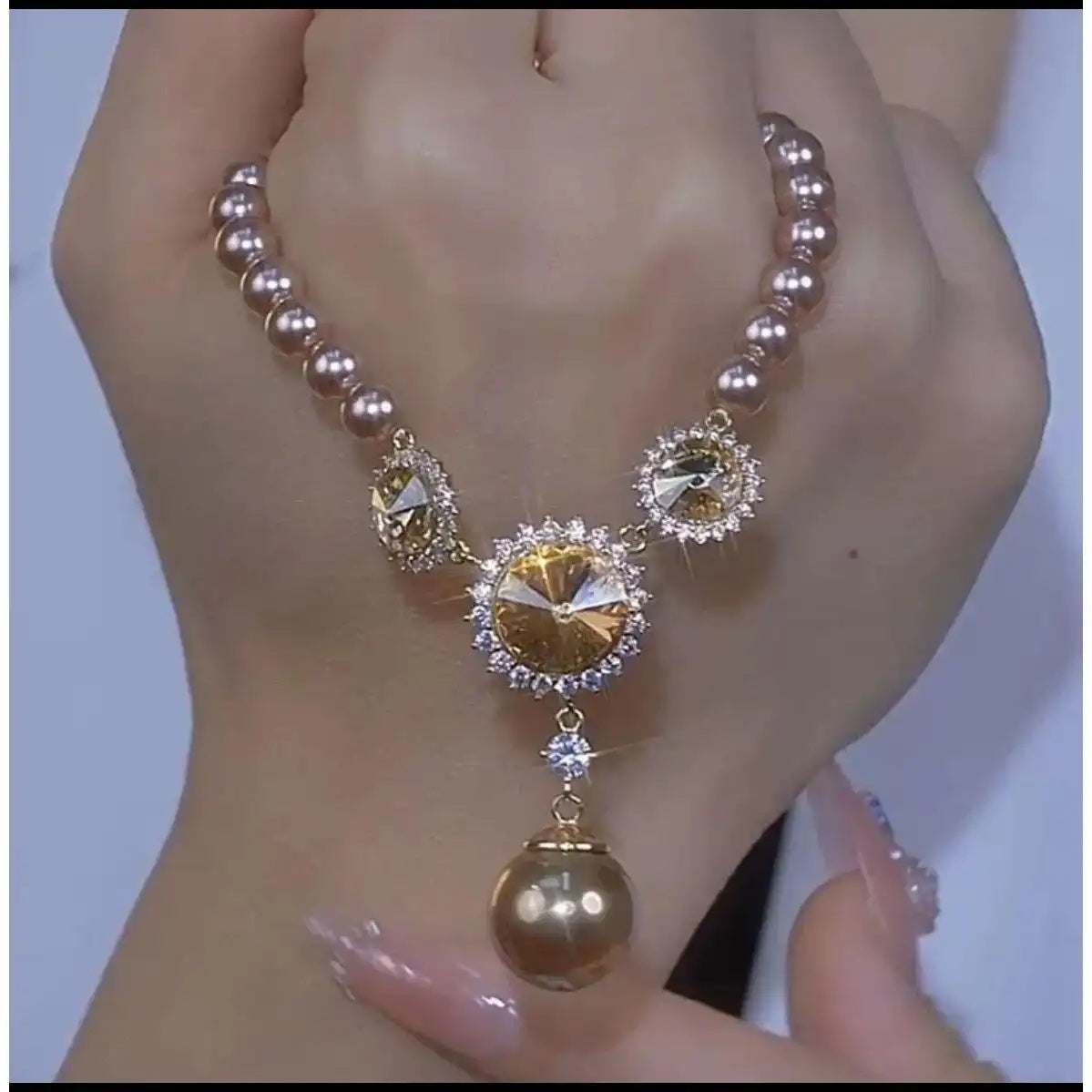 Sunflower Pearl Necklace