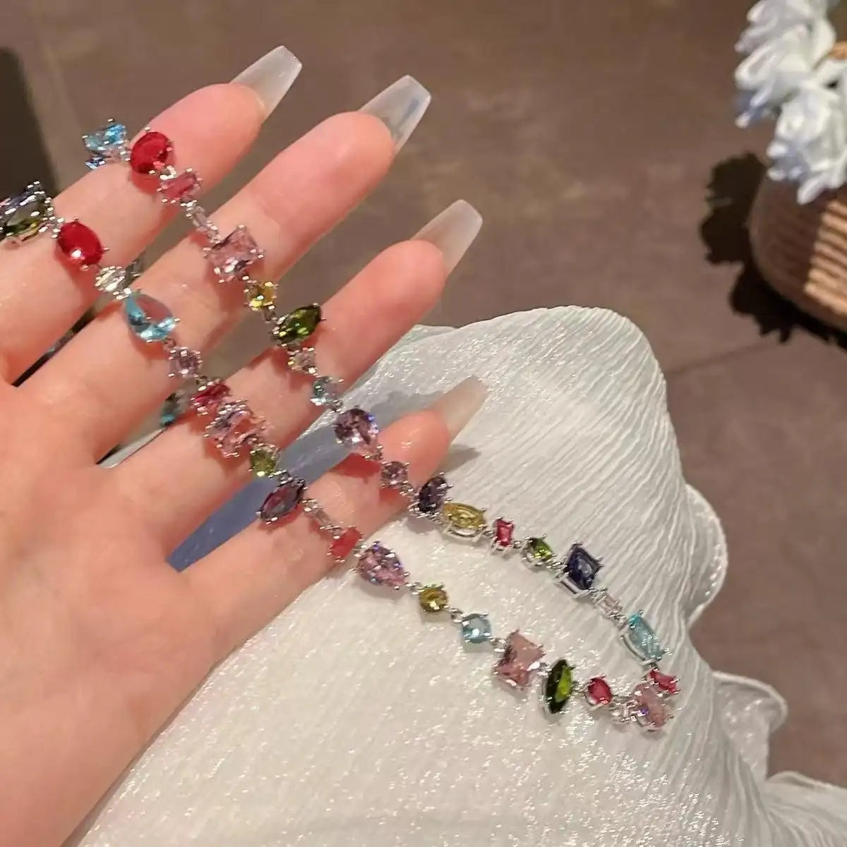 Sweetheart Candy Color Crystal Necklace