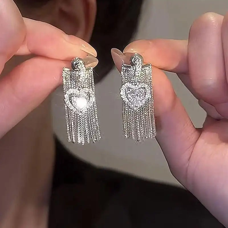 Synthetic Crystal Drop Earrings