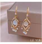 Tassel Cat Eye Drop Earrings