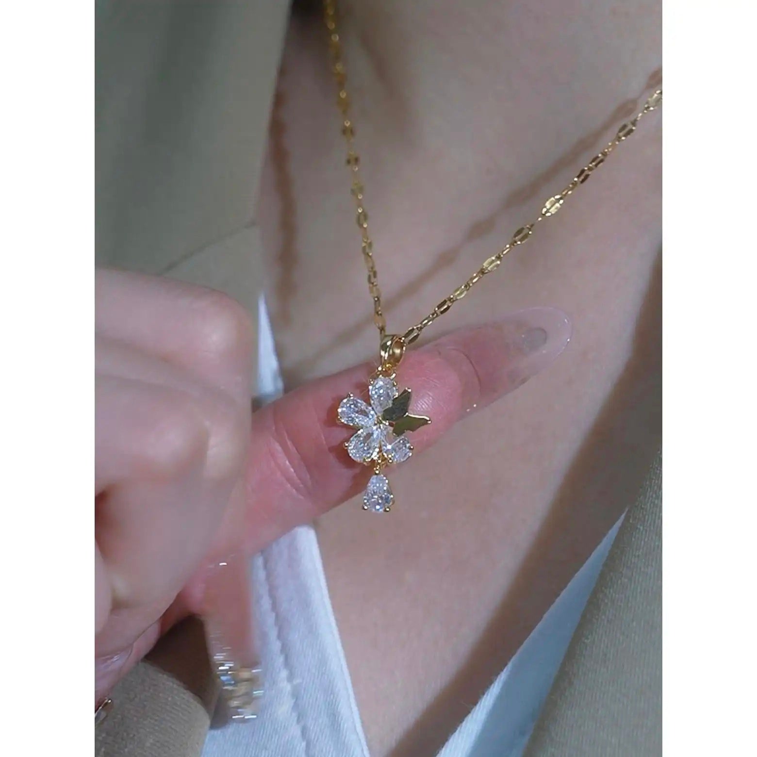 Tassel Crystal Butterfly Necklace