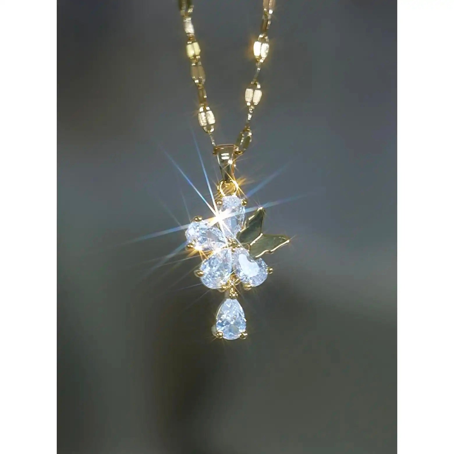Tassel Crystal Butterfly Necklace