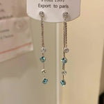 Tassel Long Crystal Vacation Drop Earrings