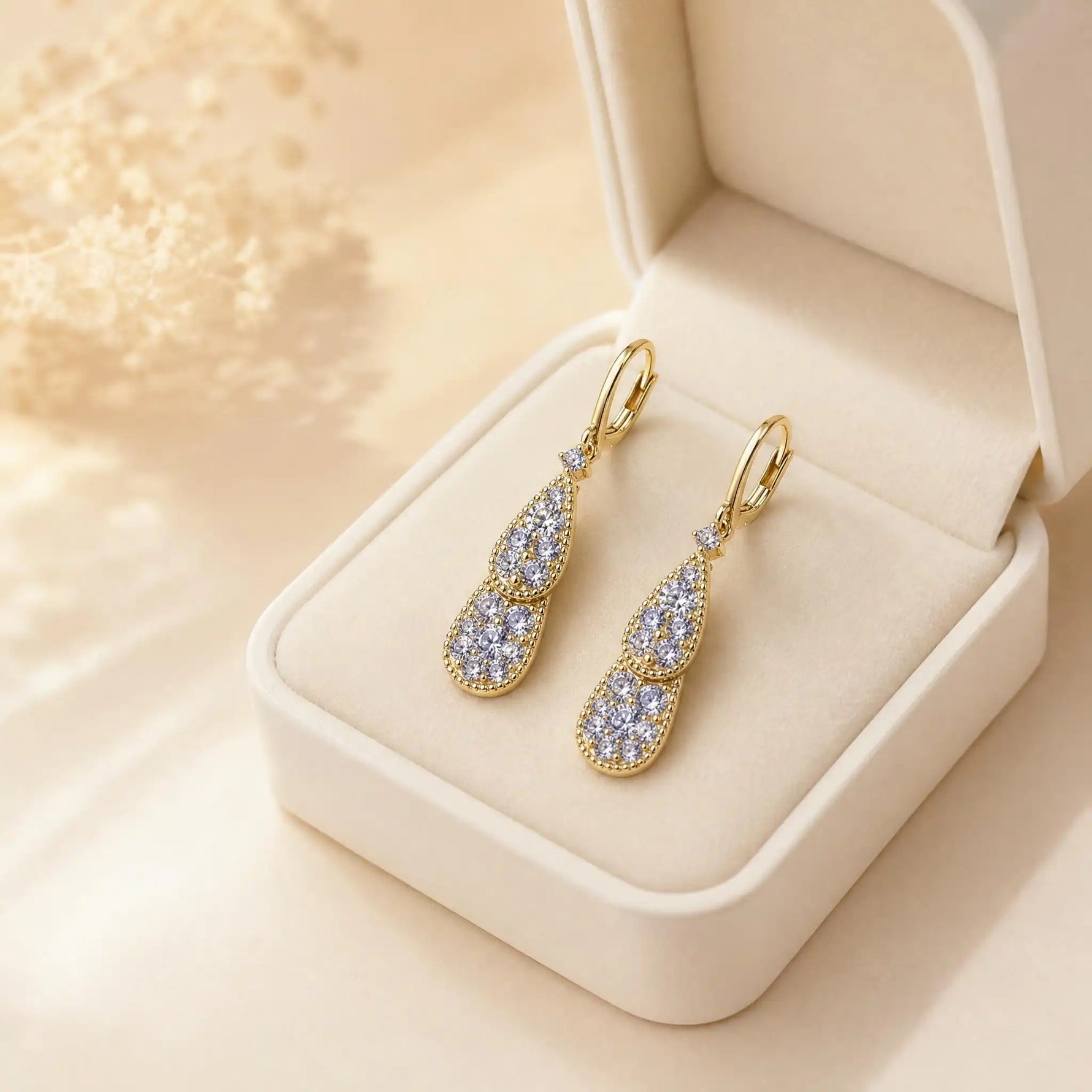 Teardrop Clip-On Drop Earrings