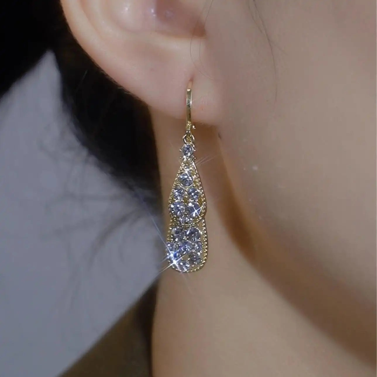 Teardrop Clip-On Drop Earrings