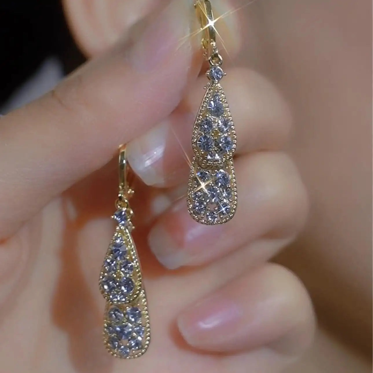 Teardrop Clip-On Drop Earrings