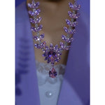 Teardrop Crystal and Collar Chain Jewelry Set