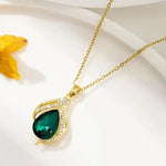 Teardrop Crystal Pendant Necklace
