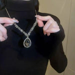 Teardrop Long Pendant Necklace