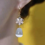 Teardrop Tassel Crystal Drop Earrings
