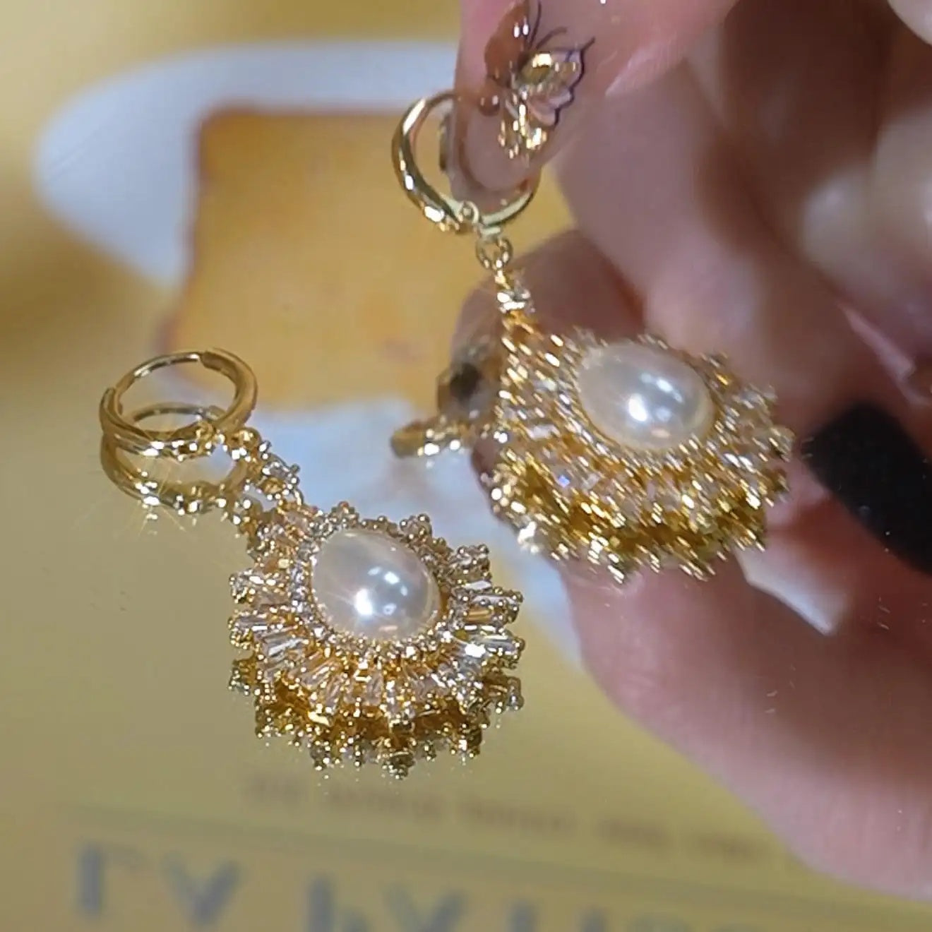 Teardrop Tassel Pearl Drop Earrings
