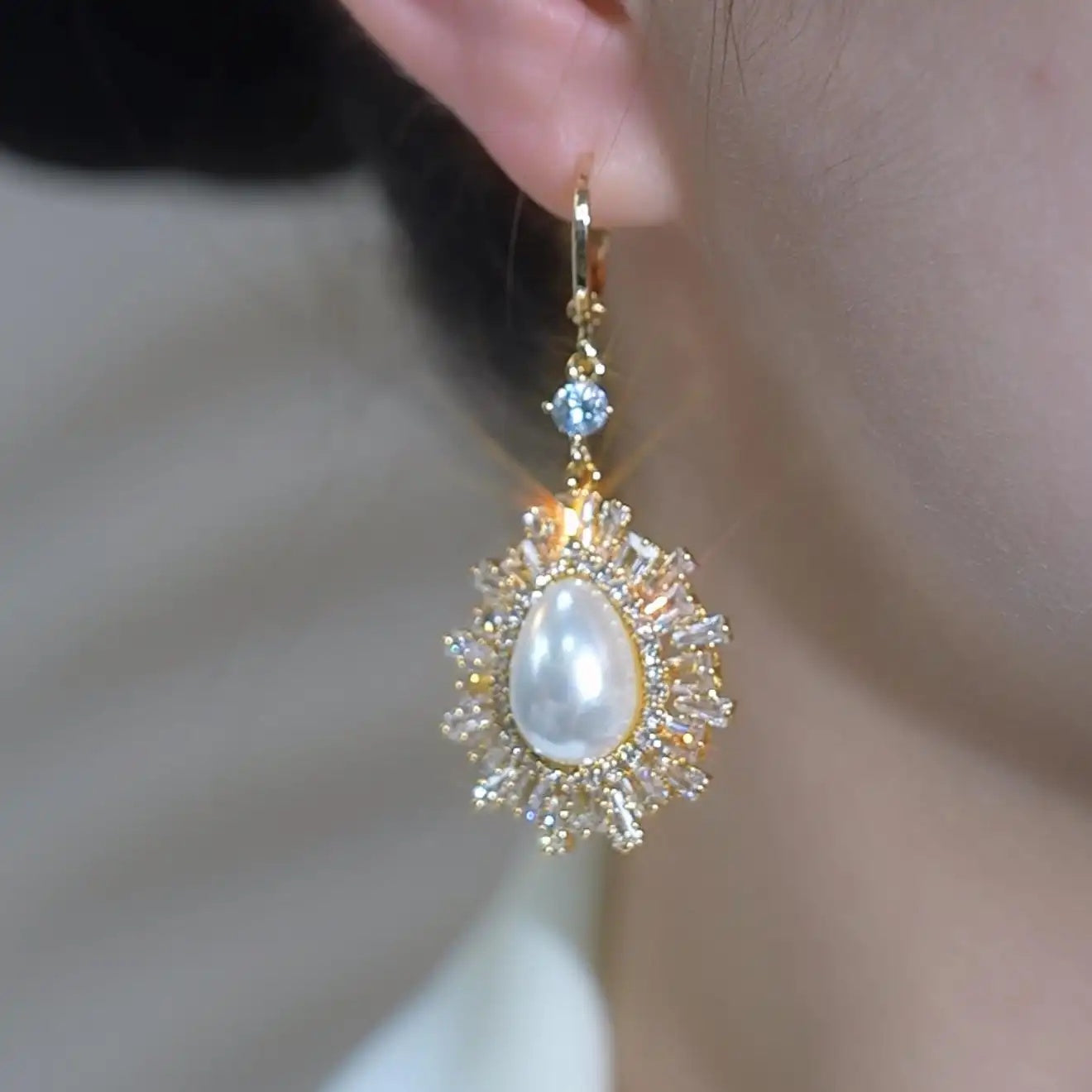 Teardrop Tassel Pearl Drop Earrings