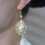 Teardrop Tassel Pearl Drop Earrings