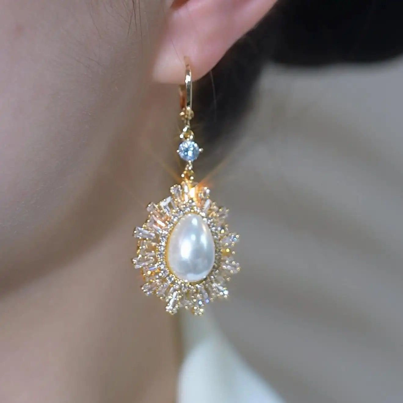 Teardrop Tassel Pearl Drop Earrings
