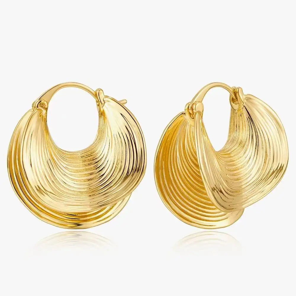 Textured Metal Hoop Earrings