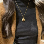Textured Sunflower Pendant Necklace