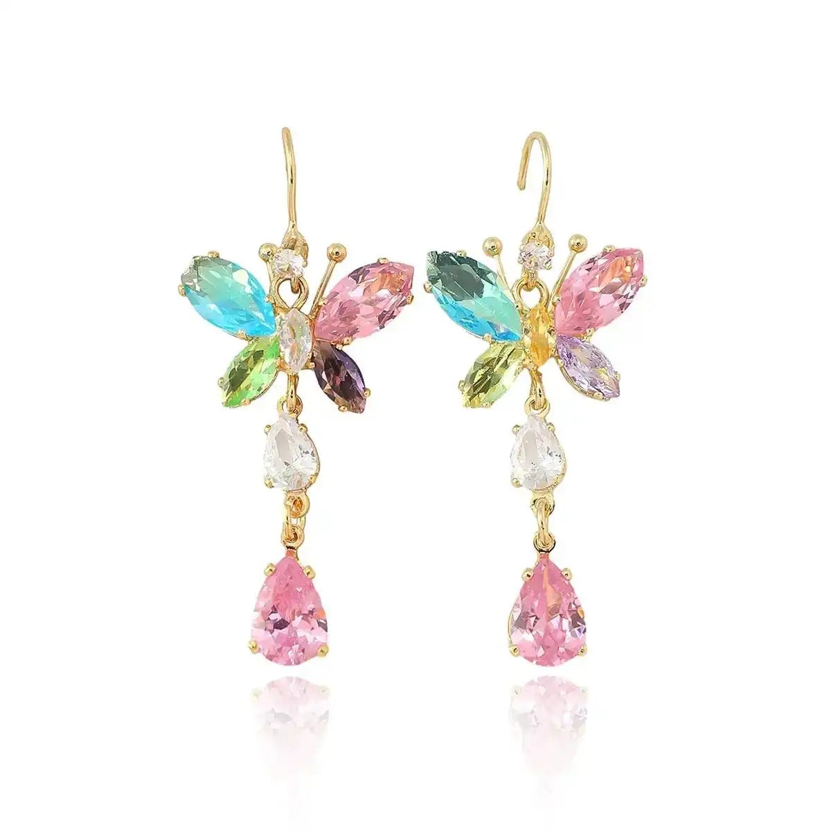 Trend Crystal Colorful Butterfly Collar Necklace