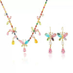 Trend Crystal Colorful Butterfly Collar Necklace