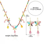 Trend Crystal Colorful Butterfly Collar Necklace