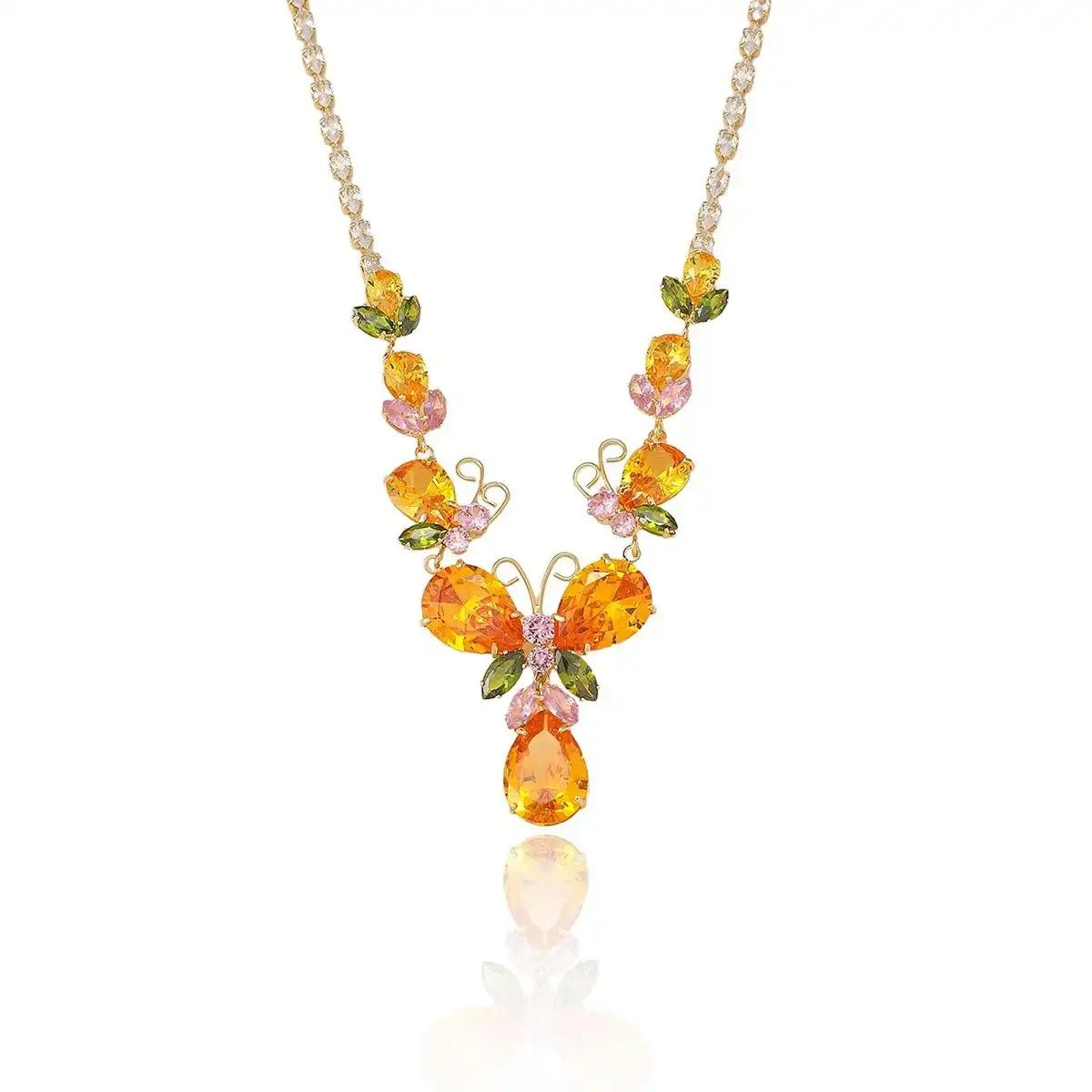 Trend Crystal Daily Wear Yellow Necklace