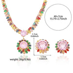 Trend Crystal Green Colorful Plum Necklace