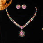 Trend Crystal Green Colorful Plum Necklace