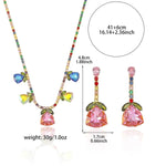 Trend Crystal Pink Tulip Necklace