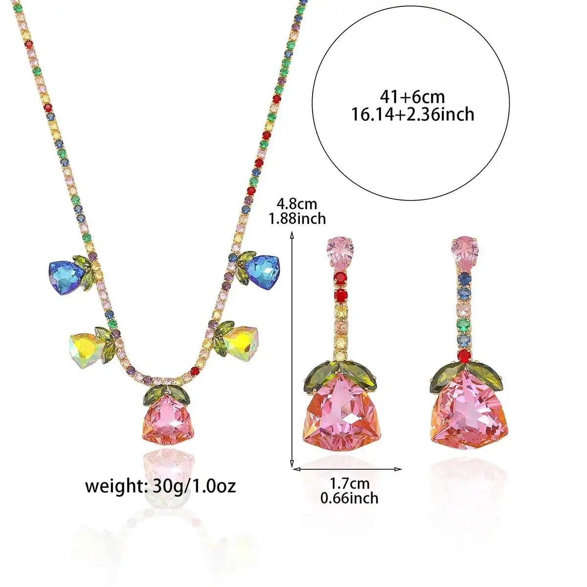 Trend Crystal Pink Tulip Necklace