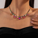 Trend Crystal Plum Red Heart Earrings