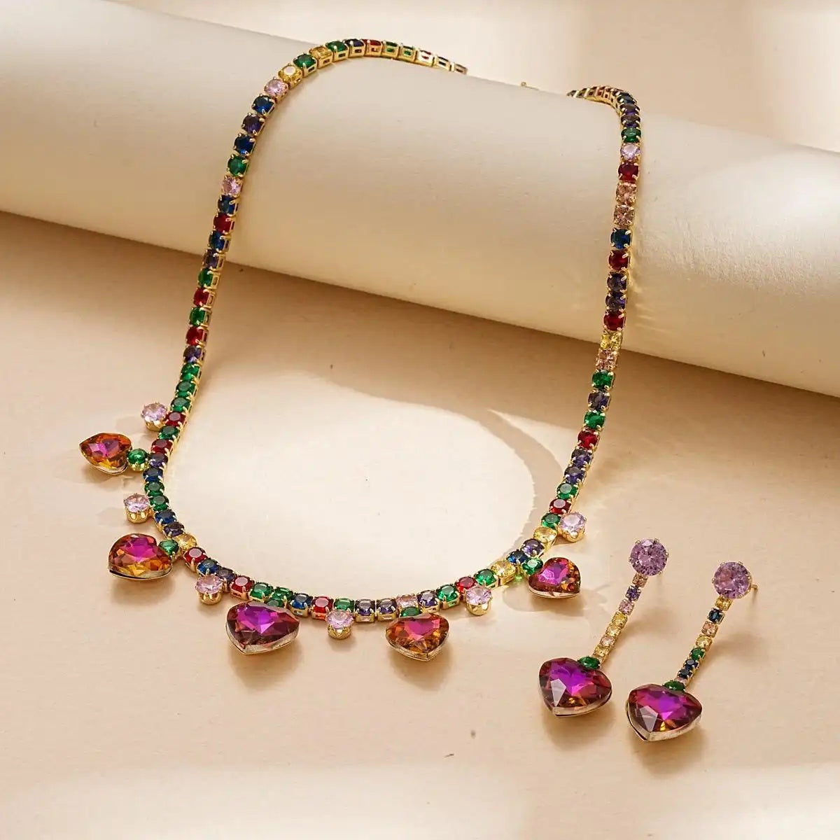 Trend Crystal Plum Red Love Earrings