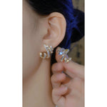 Triangle Arc Crystal Stud Earrings